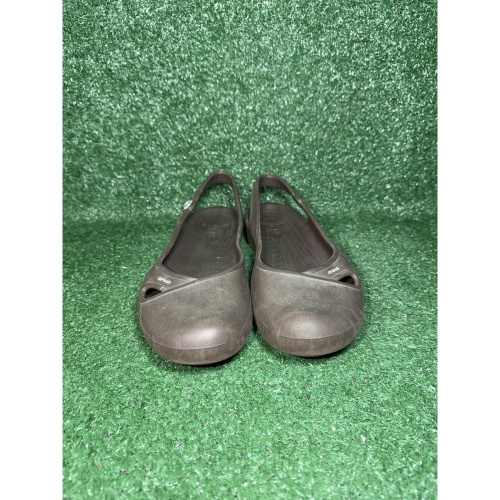 Crocs Women Size 12 Olivia II Slingback Brown Rubber Comfort Slide Slip On Shoes - Picture 5 of 7